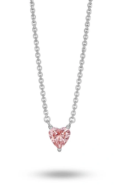 Lightbox 0.25-carat Lab Grown Diamond Heart Pendant Necklace In Pink/ 14w