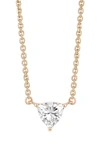 Lightbox 0.375-carat Lab Grown Trillion Diamond Necklace In White/ 14 Yellow Gold