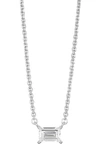Lightbox 0.375-carat Lab Grown Diamond Baguette Pendant Necklace In White/ 14 White Gold