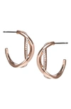 Cz By Kenneth Jay Lane Cz Pavé Infinity Hoop Earrings In Clear/rose Gold