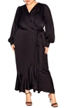 CITY CHIC OPHELIA BISHOP SLEEVE MAXI DRESS