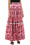 Dolce & Gabbana Maiolica Tiered Printed Cotton-poplin Maxi Skirt
