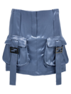 FENDI SATIN MINISKIRT SKIRTS LIGHT BLUE