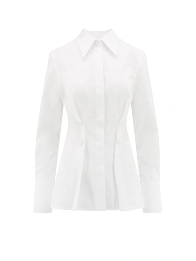 Givenchy Buttoned-pleat Cotton-poplin Shirt In White
