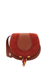 CHLOÉ LEATHER AND SUEDE SHOULDER BAG WITH ENGRAVED LOGO