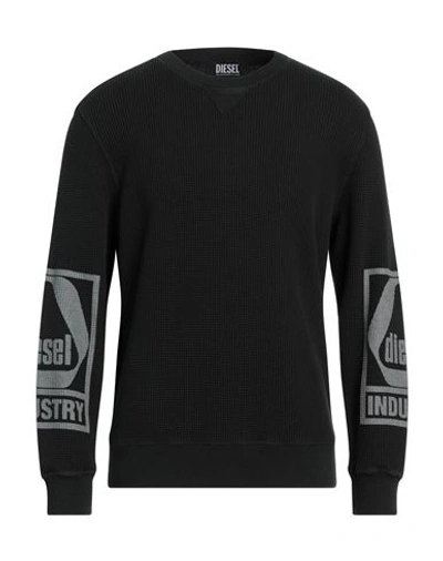 Diesel Man Sweatshirt Black Size Xxl Cotton