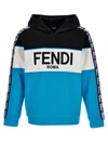 Fendi Logo-print Monogram-band Hoodie In Multicolor