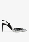 René Caovilla 80 Crystal-embellished Pointed Pumps In Black