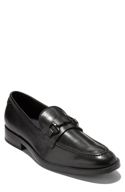Cole Haan Men's Modern Essentials Leather Bit Loafer In Black Gray Pin