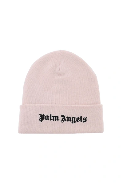 Palm Angels Beanie With Logo Men In Pink