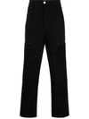 Arte Jules Workwear Carpenter Trousers In Black
