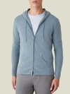 LUCA FALONI FRENCH BLUE PURE CASHMERE ZIP HOODIE