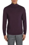 Jack Victor Beaudry Mock Neck Wool Blend Sweater In Plum