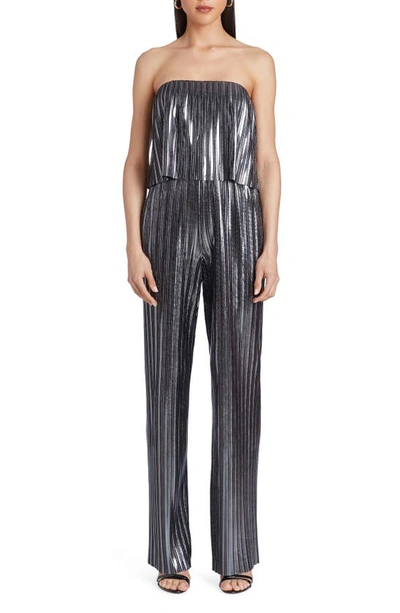 AMANDA UPRICHARD COLLINA PLISSÉ STRAPLESS JUMPSUIT