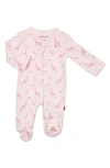Magnetic Me Unisex Cotton Giraffe Footie - Baby In Pink