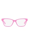 Versace Kids' 46mm Rectangular Optical Glasses In Pink