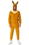 Opposuits Pokémon™ Eevee Hooded Long Sleeve Fleece Jumpsuit In Beige