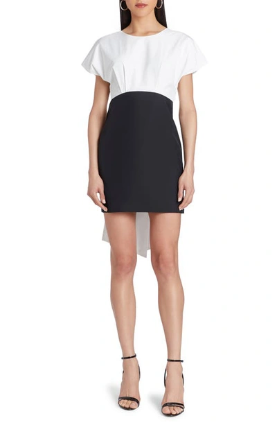 Amanda Uprichard Kariselle Bow Back Cocktail Minidress In Black/white