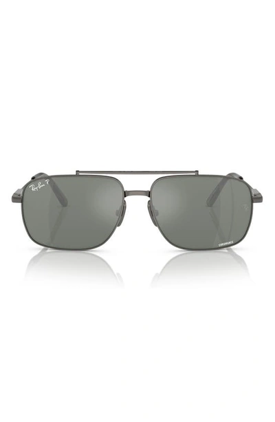 Ray Ban Michael 59mm Polarized Pillow Sunglasses In Gunmetal