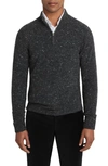 Jack Victor Canora Lambswool Blend Half Zip Pullover In Charcoal