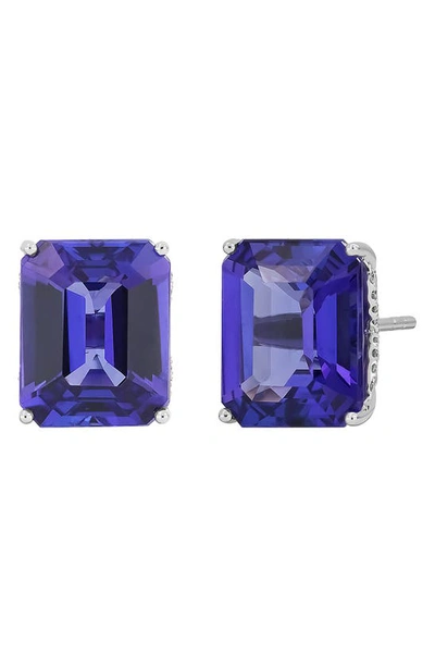 Bony Levy Collector's 18k Gold Tanzanite Stud Earrings In 18k White Gold