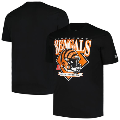 New Era Black Cincinnati Bengals Big & Tall Helmet T-shirt