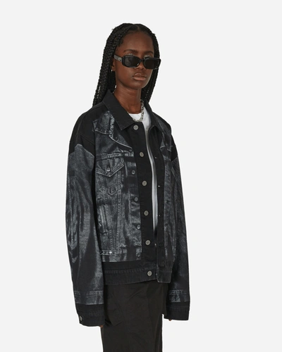 Jean Paul Gaultier Trompe L'oeil Printed Denim Jacket In Black