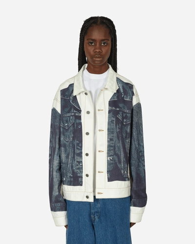 Jean Paul Gaultier Printed Denim Jacket In Blue