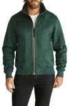 Robert Graham Faux Suede Bomber Jacket In Green