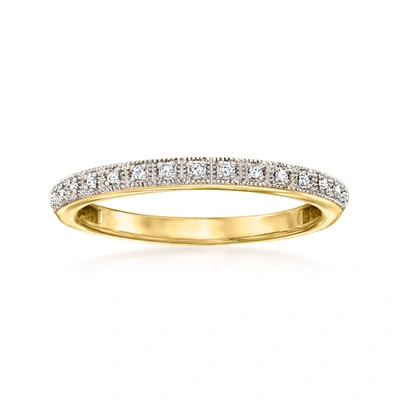 Ross-simons Diamond-accented Milgrain Ring In 18kt Gold Over Sterling In Silver