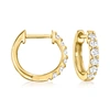 Ross-simons Lab-grown Diamond Hoop Earrings In 18kt Gold Over Sterling In White