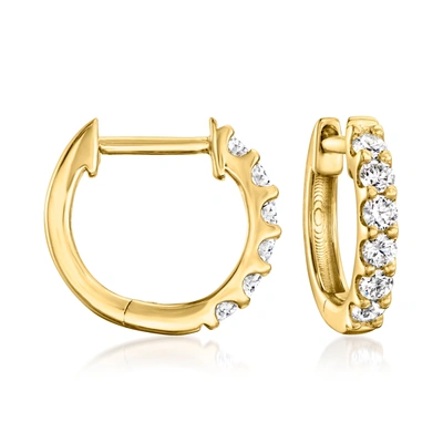ROSS-SIMONS LAB-GROWN DIAMOND HOOP EARRINGS IN 18KT GOLD OVER STERLING