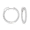 Ross-simons Lab-grown Diamond Inside-outside Hoop Earrings In Sterling Silver In White