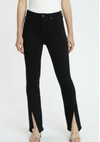 Pistola Teagan High Rise Vented Straight Jean In Dark Vinyl In Black