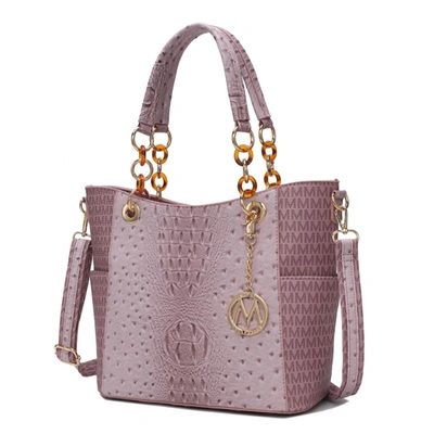 Mkf Collection By Mia K Miriam Signature Vegan Leather Tote Handbag In Purple