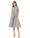 Mac Duggal Sequin Embellished Midi Dress In Grey