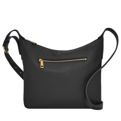 Fossil Cecilia Leather Top Zip Small Crossbody Bag In Black