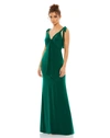 MAC DUGGAL JERSEY LOW BACK BOW SHOULDER GOWN