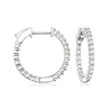 Ross-simons Lab-grown Diamond Inside-outside Hoop Earrings In Sterling Silver In White