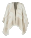 JIMMY CHOO LOGO PRINTED WOOL PONCHO