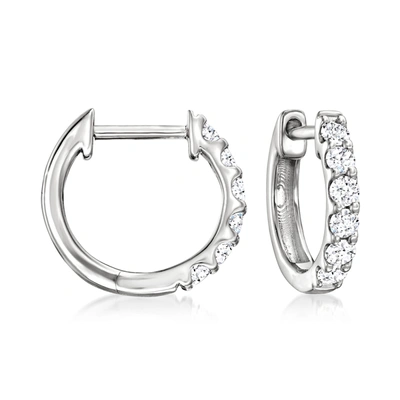 Ross-simons Lab-grown Diamond Hoop Earrings In Sterling Silver In Metallic