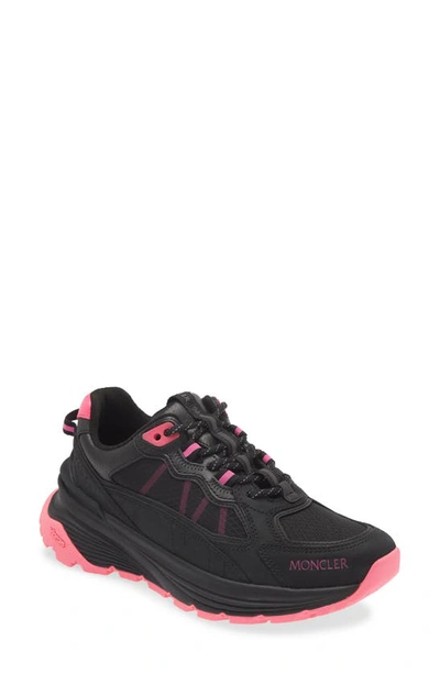 Moncler Lite Runner Low Top Sneaker In Black/ Pink