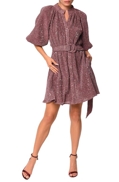 Ciebon Aniston Metallic Knit Minidress In Multi