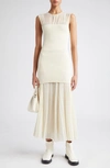 Proenza Schouler Niki Pleated Maxi Dress In Ecru