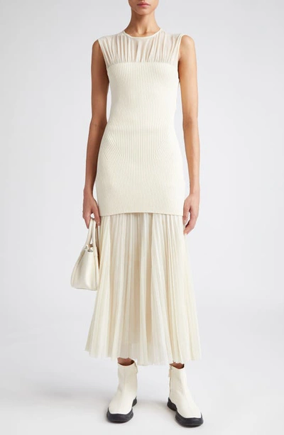 Proenza Schouler Niki Pleated Maxi Dress In Ecru