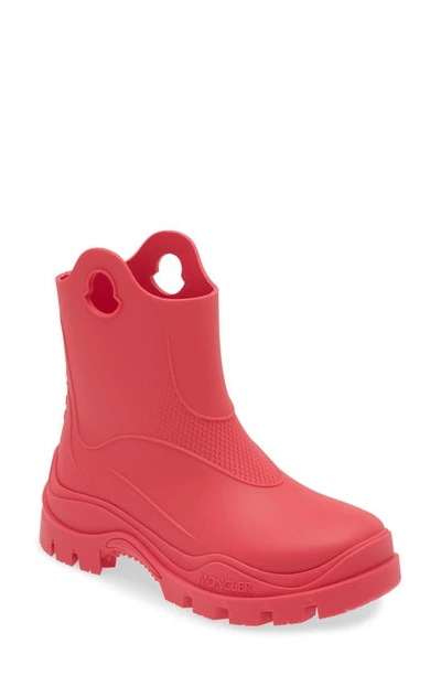 Moncler Round Head Thick Sole Short Boots In Pink