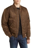 Schott Nylon Flight Jacket In Brown