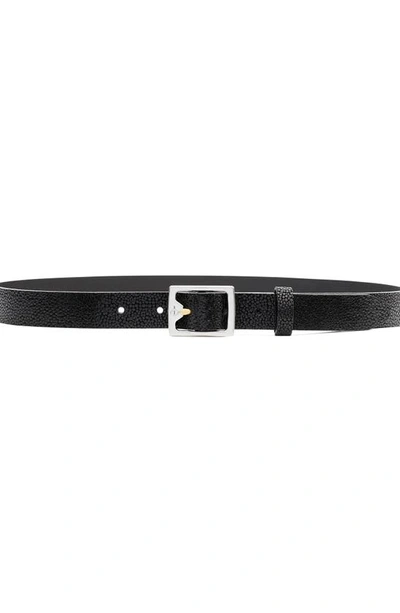 Rag & Bone Boyfriend 2.0 Textured Leather Belt In Black