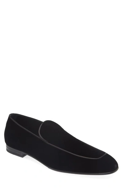 Zegna Men's Lido Slip-on Loafers In Black