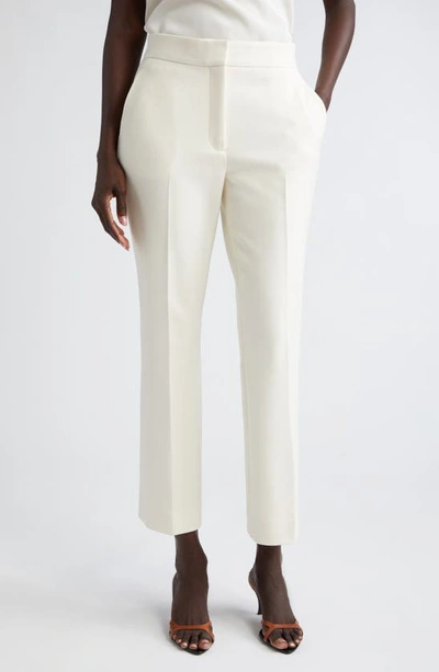 St John Stretch Straight Leg Pants In Beige